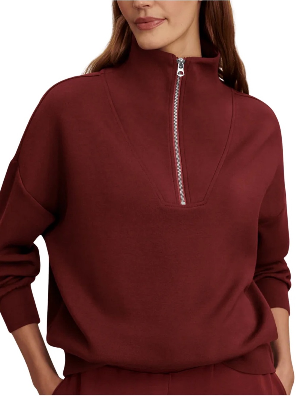 Varley Hawley Half Zip Sweat Pullover Size Small Nema Burgundy